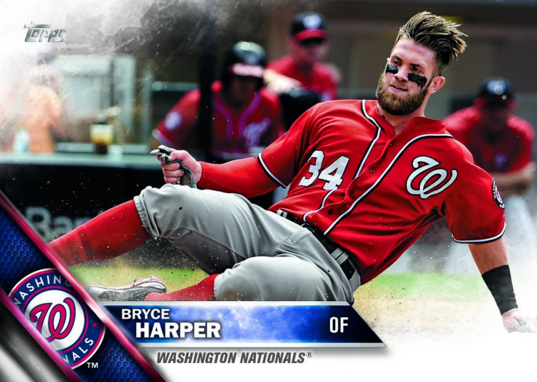 Bryce Harper graces the box top of 2016 Topps Baseball Series 1 Named