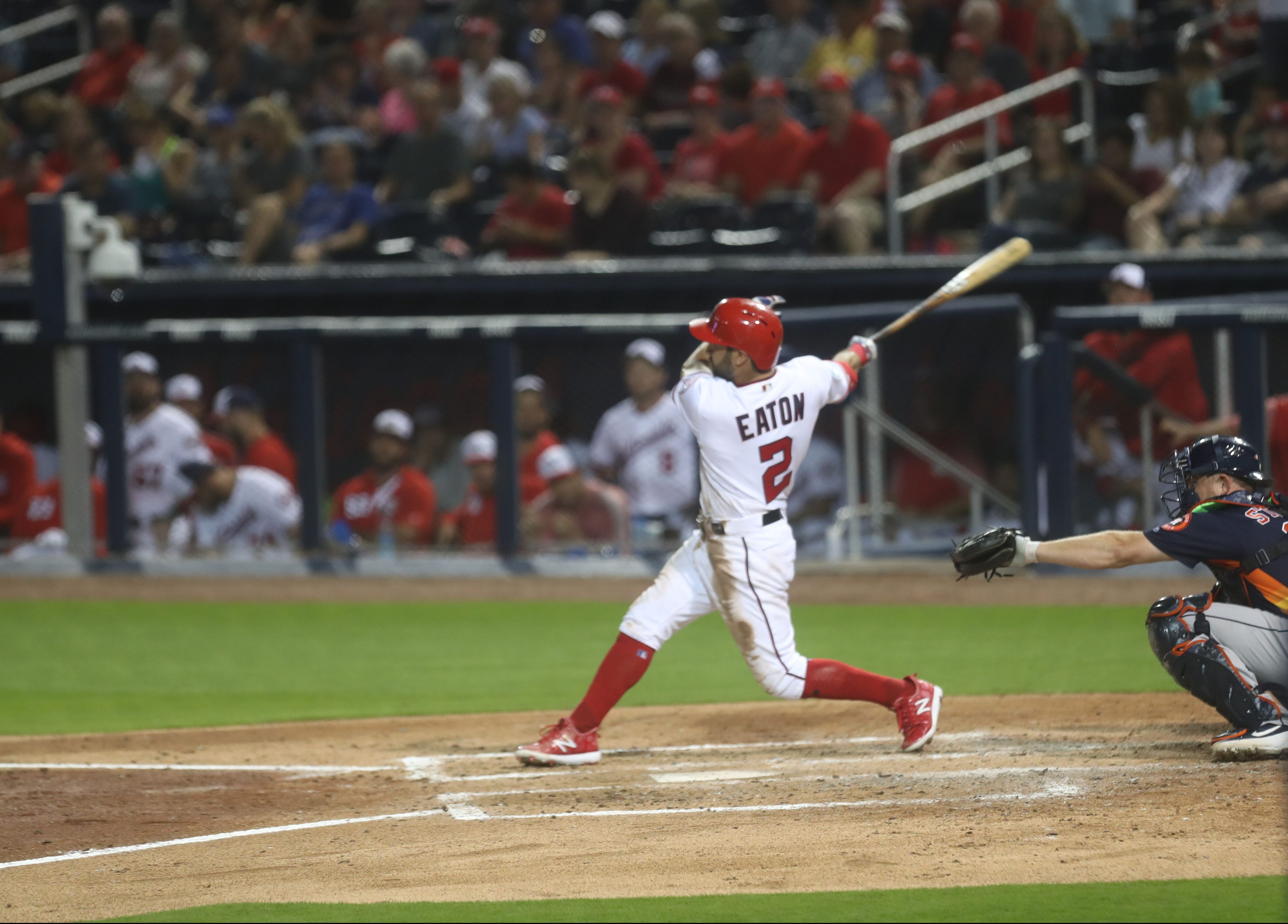 Washington Nationals' Adam Eaton, front right, and teammate